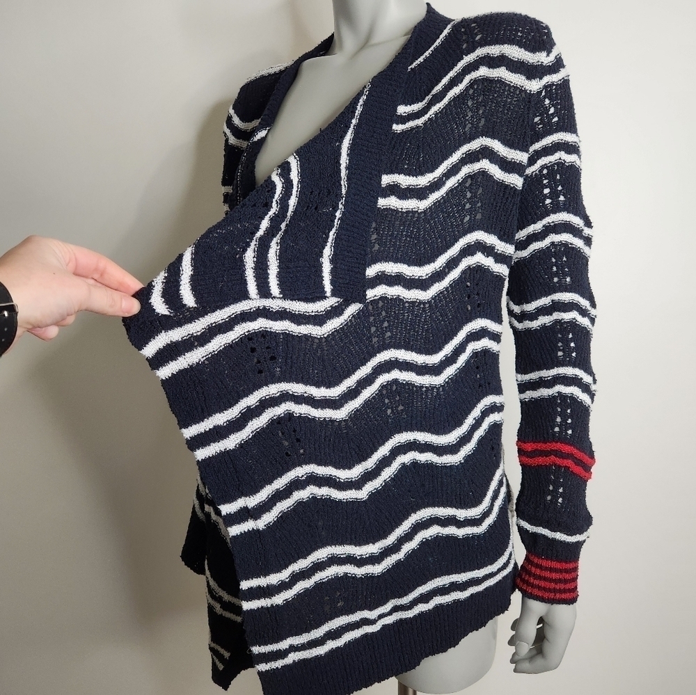 Desigual Cashel Navy Open Front Waterfall Cardigan Size S NWOT - Picture 3 of 14